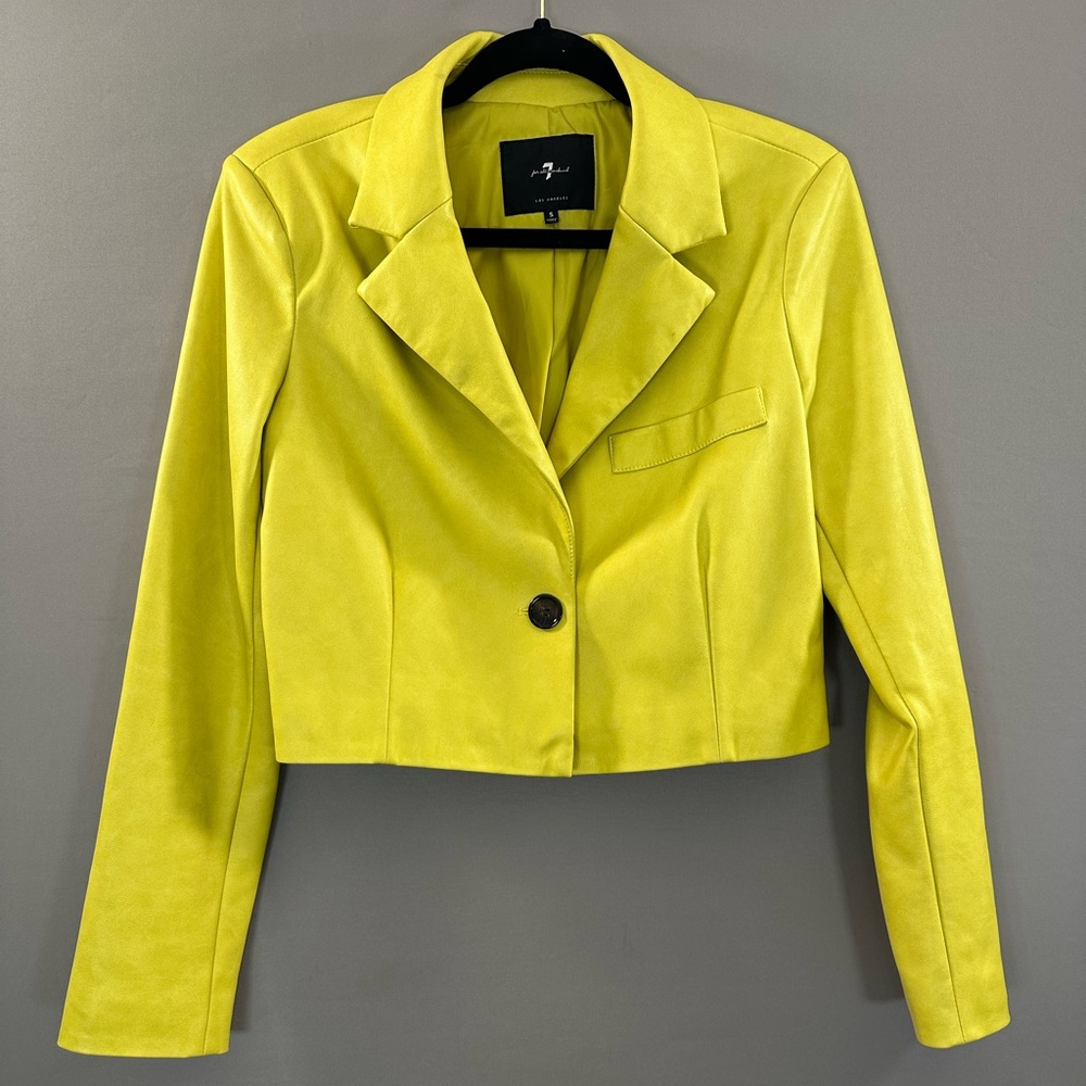 Cropped Faux Leather Jacket